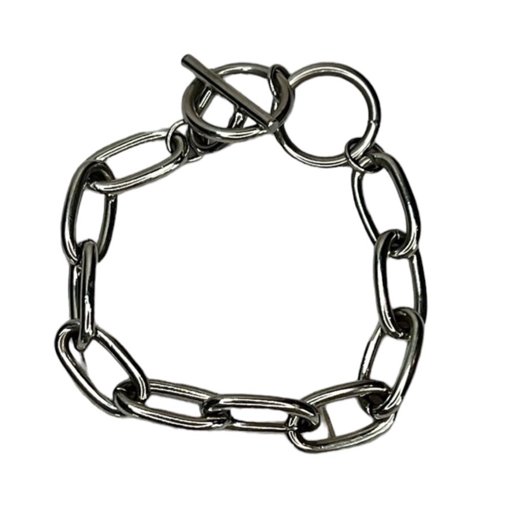 Silver-tone Chain Bracelet Modern Contemporary Statement